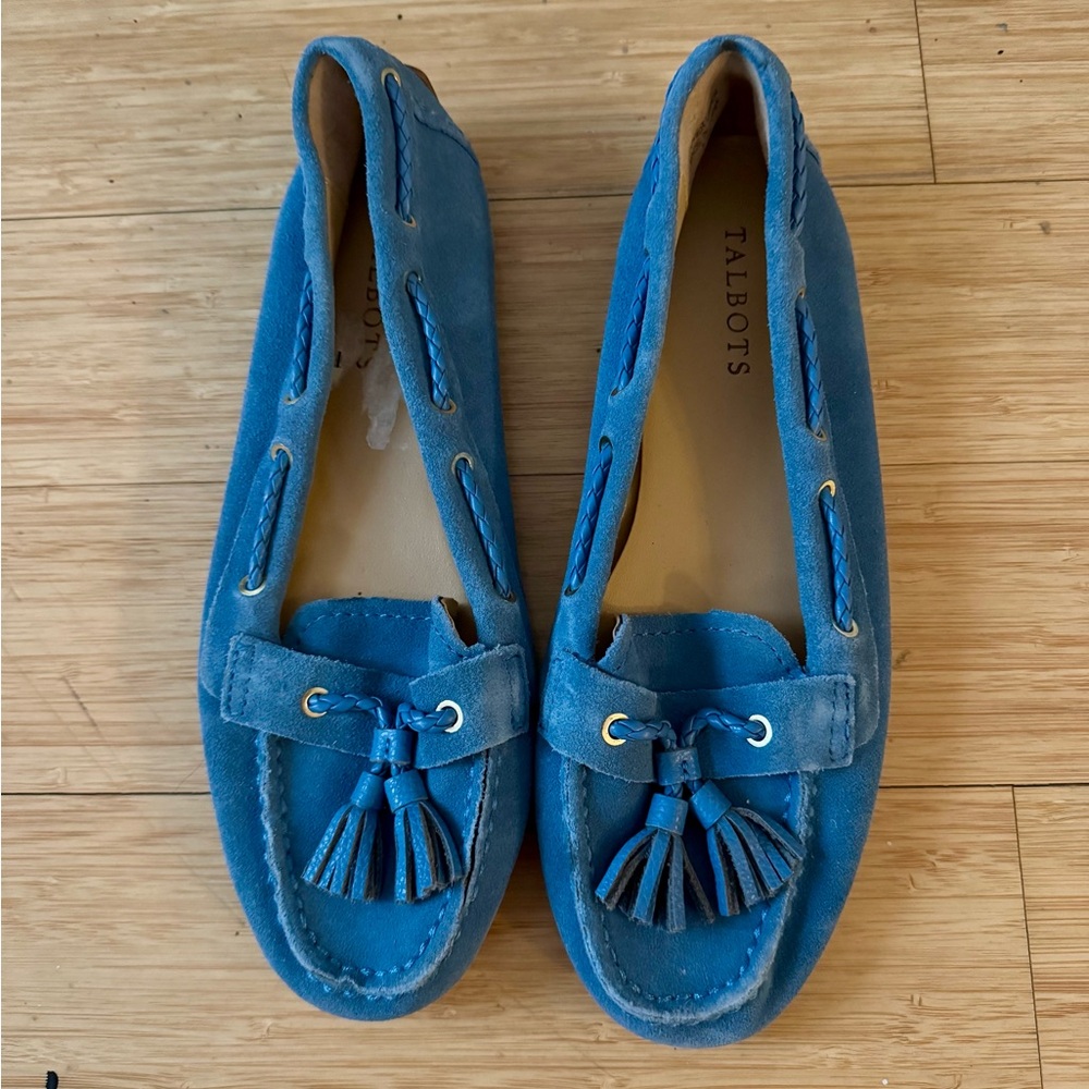 Talbots blue moccasins